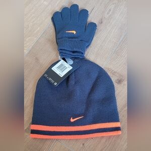 New Nike Kids Reversible Beanie & Glove 2 Piece Set Youth
